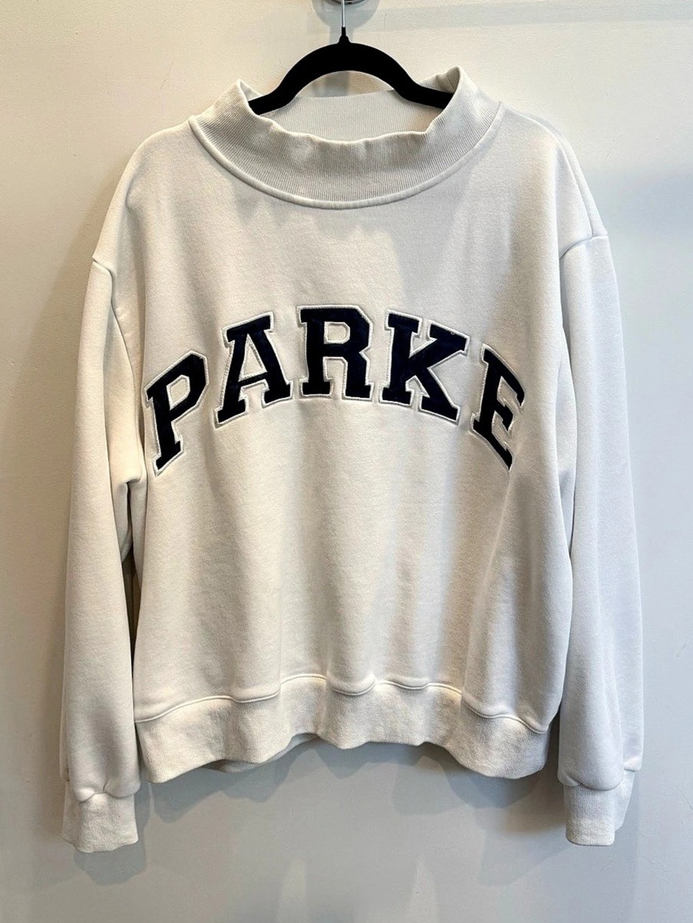 parke Varsity Mock Neck Sweatshirt White